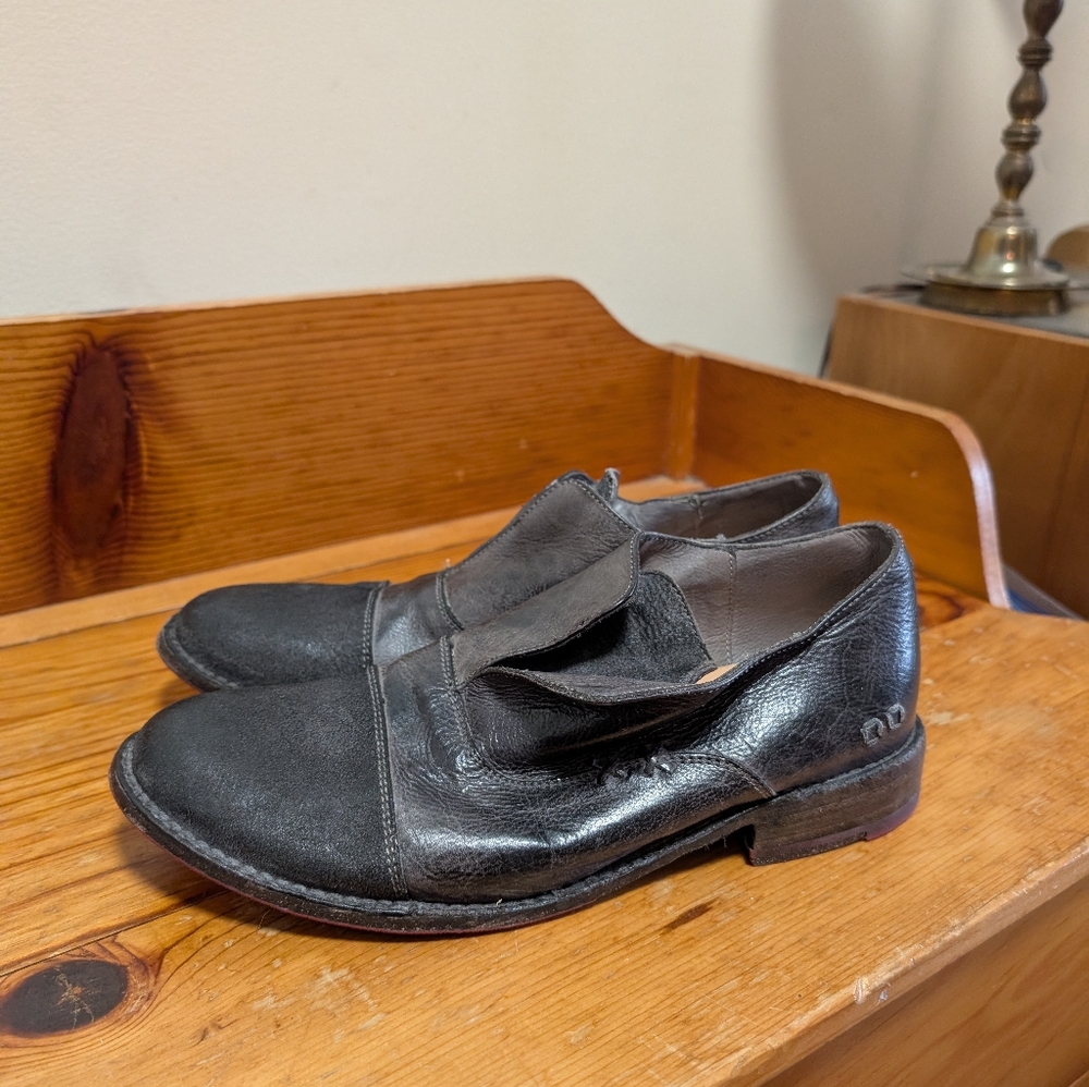 BED|STU Black Leather Slip-On Shoes Women’s 8